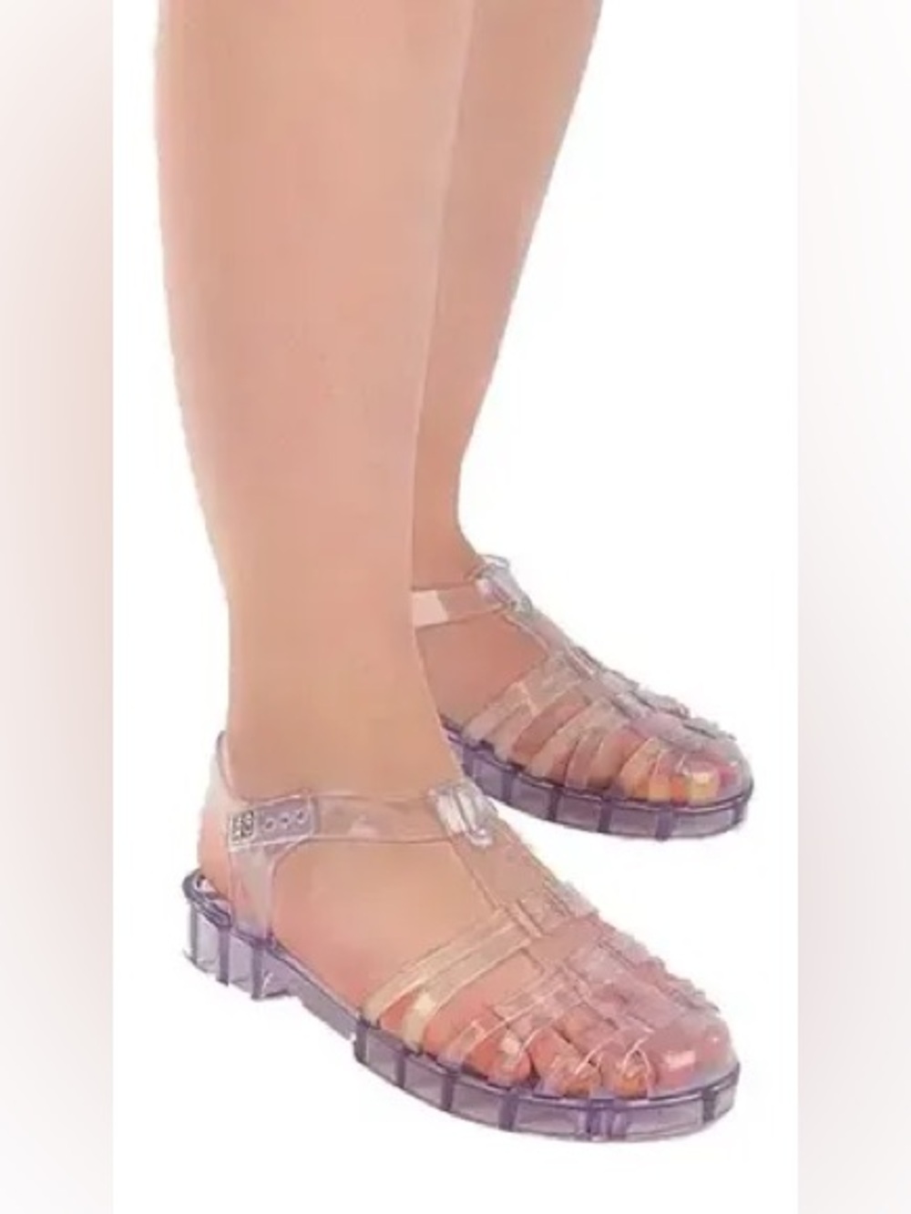 NWT Grendene Zaxy Bê Yourself Clear Purple Jelly Sandals for Women